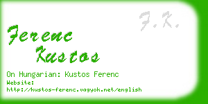 ferenc kustos business card